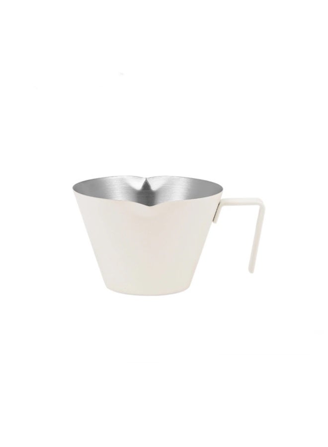 MHW-3BOMBER Stainless Steel Measuring Cup Double Spout, White – 100 ml Espresso & Coffee Shot Cup, Dual Spout, 304 Stainless Steel, Precision Markings - Image 1